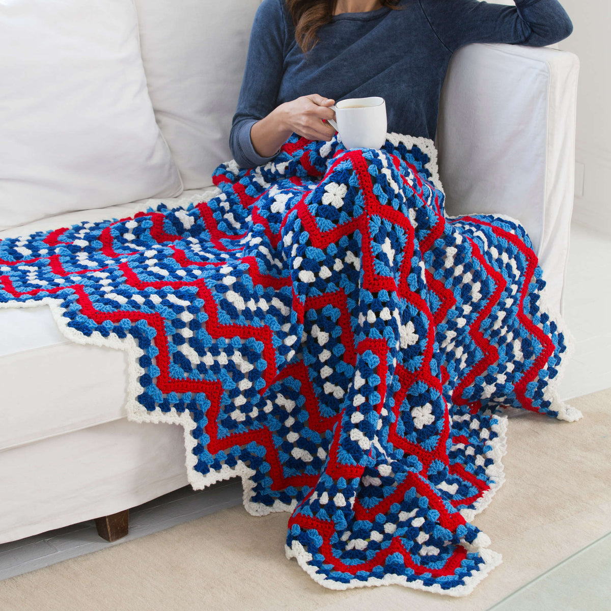 Crochet Throw made in Red Heart Super Saver Yarn