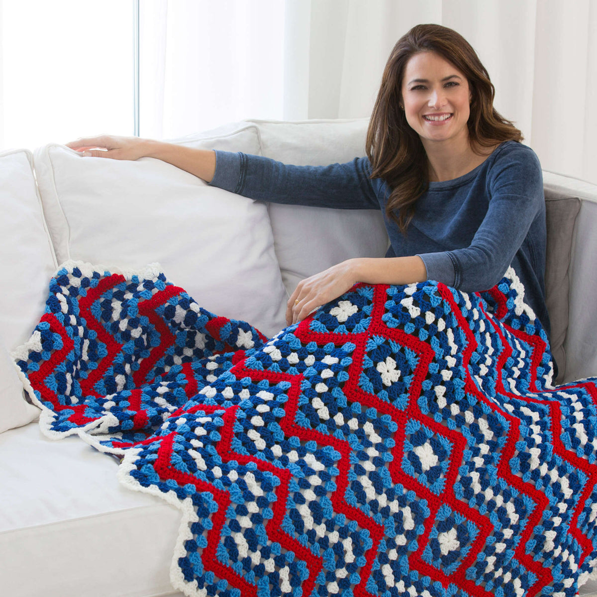 Crochet Throw made in Red Heart Super Saver Yarn