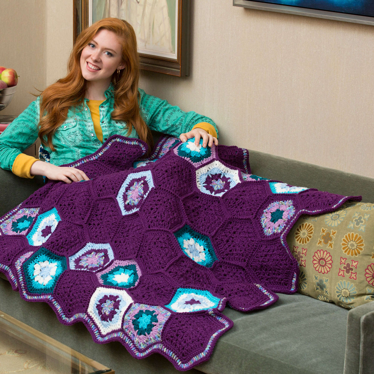 Crochet Throw made in Red Heart Super Saver Yarn