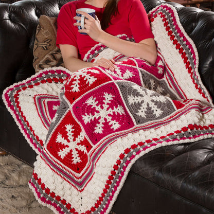 Red Heart Crochet Snowflake Throw Crochet Throw made in Red Heart With Love Yarn