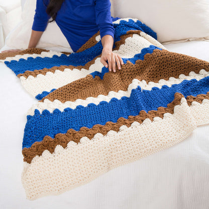 Red Heart Crochet Sea to Shining Sea Throw Crochet Throw made in Red Heart Soft Yarn