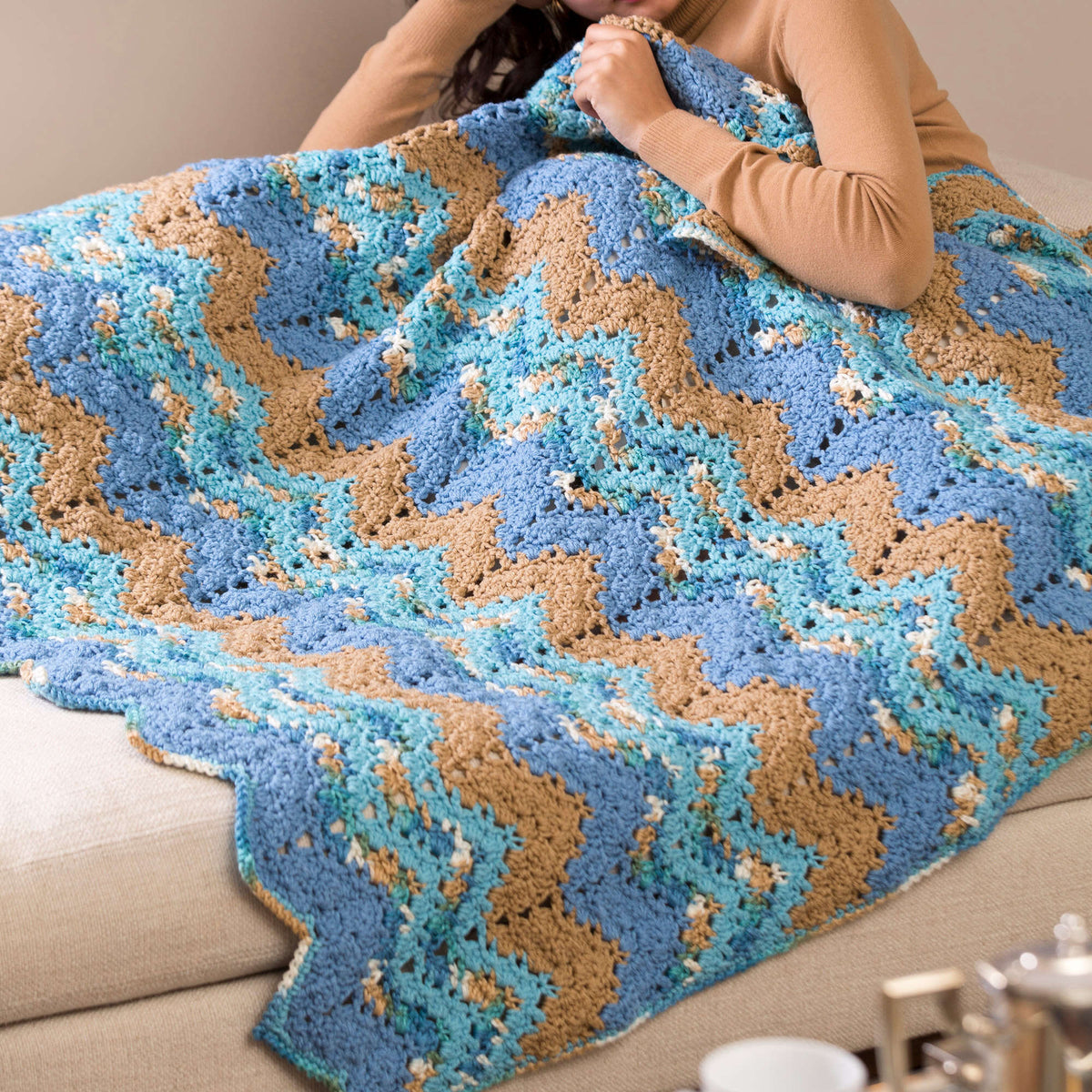 Crochet Throw made in Red Heart With Love Yarn