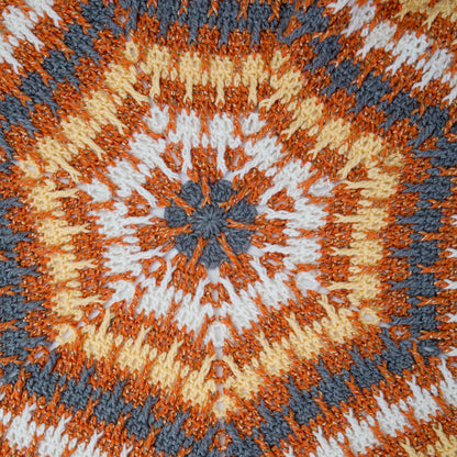 Red Heart Knit Autumn Throw Crochet Blanket made in Red Heart Fiesta yarn