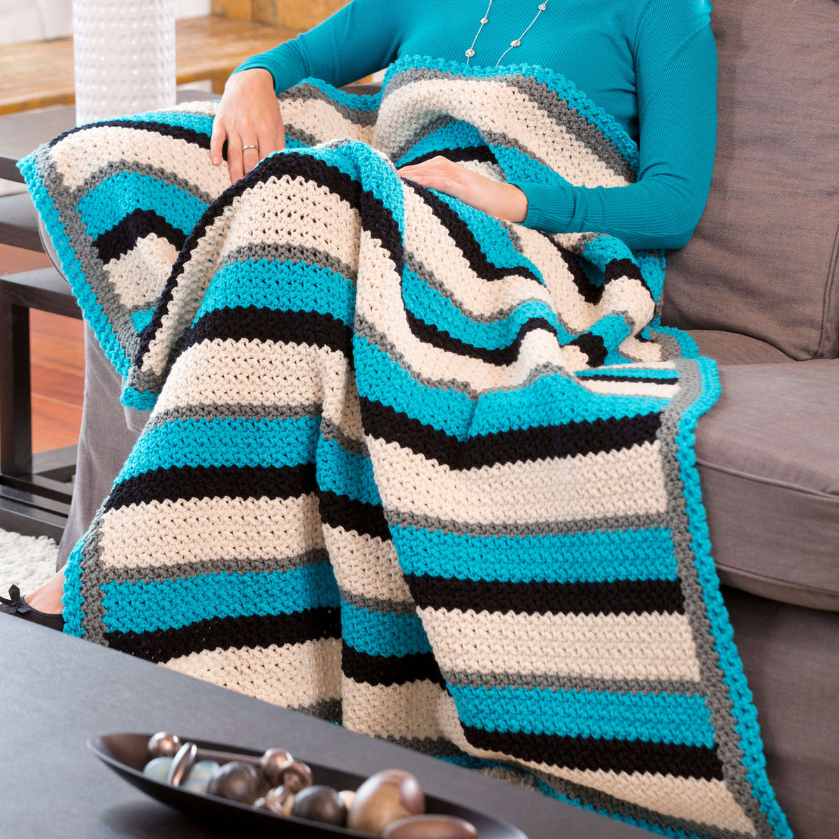 Crochet Throw made in Red Heart Classic Yarn