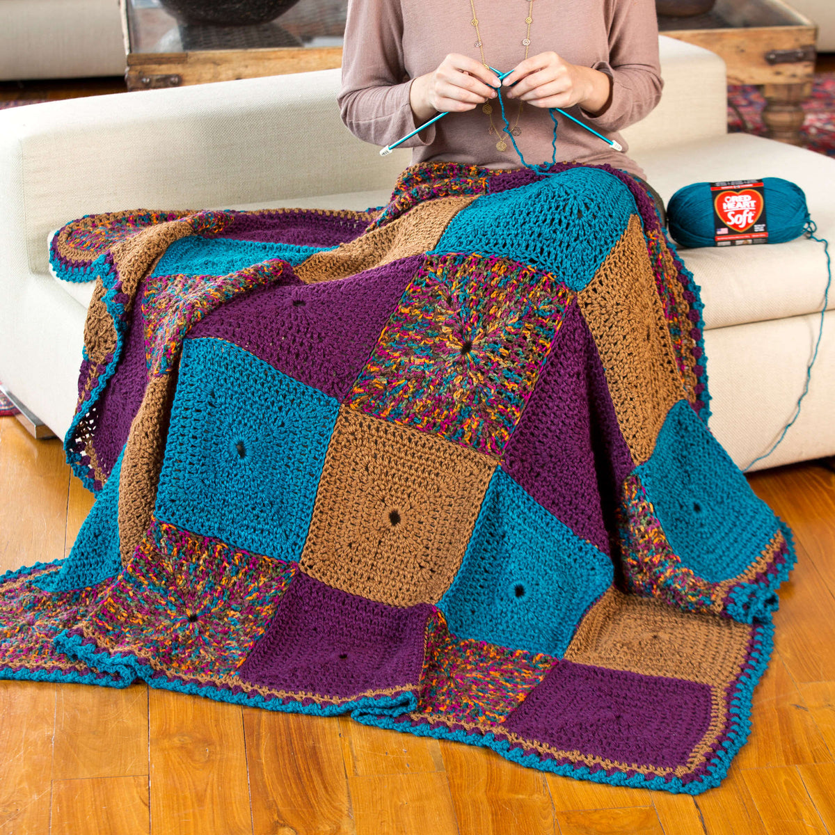 Crochet Throw made in Red Heart Soft Yarn