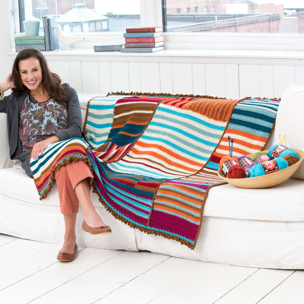 Crochet Throw made in Red Heart Soft Yarn