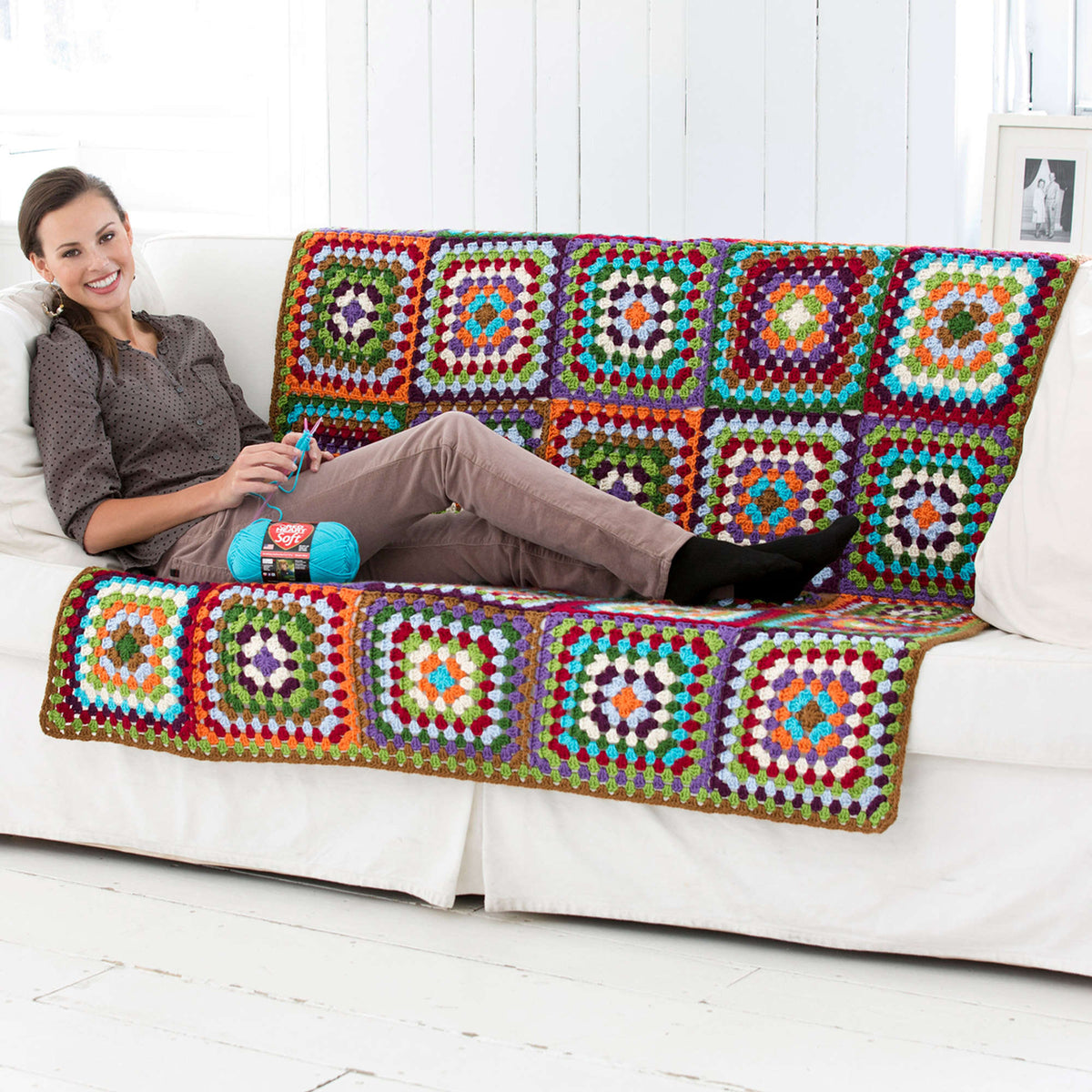 Crochet Throw made in Red Heart Soft Yarn