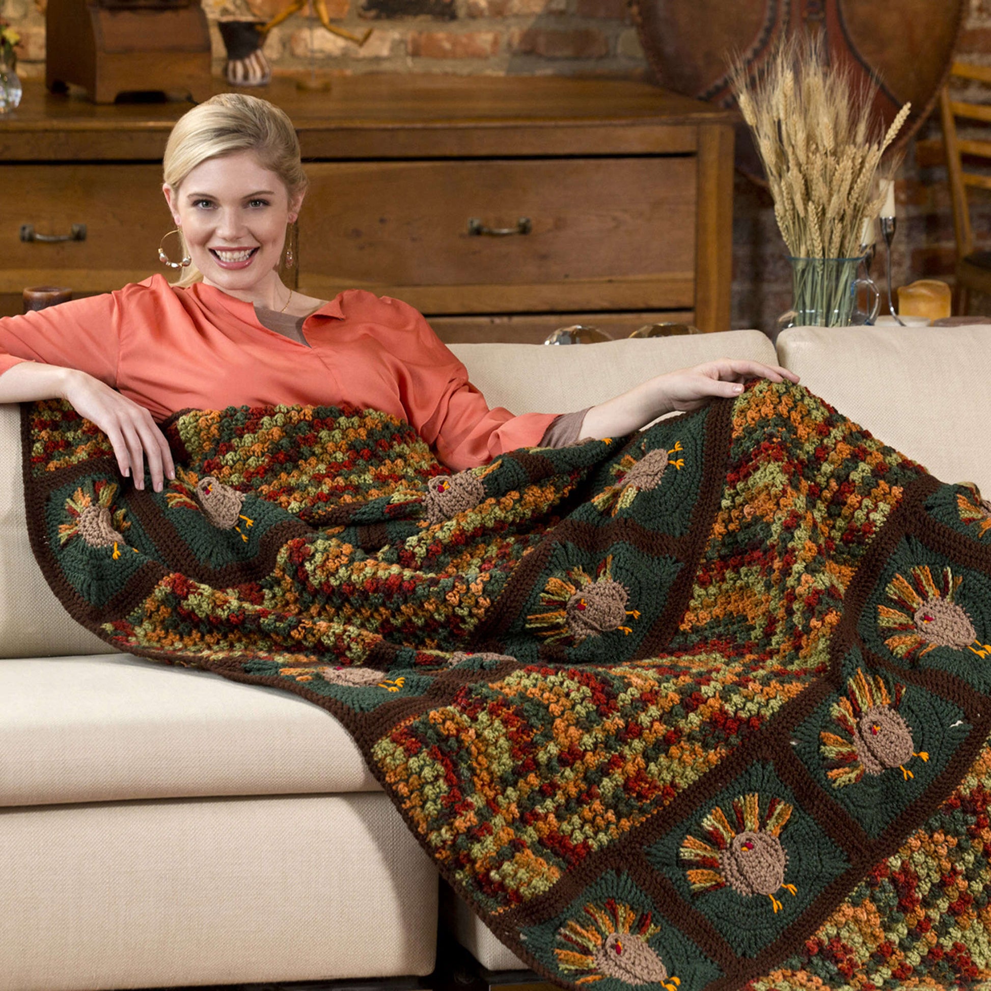 Red Heart Turkey Talk Throw | Yarnspirations