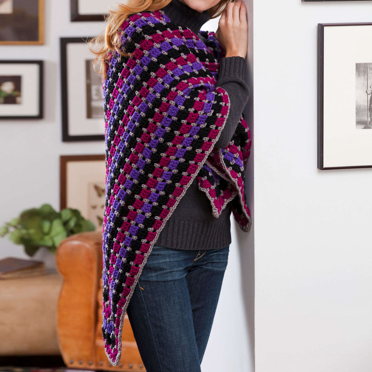 Crochet Throw made in Red Heart With Love Yarn