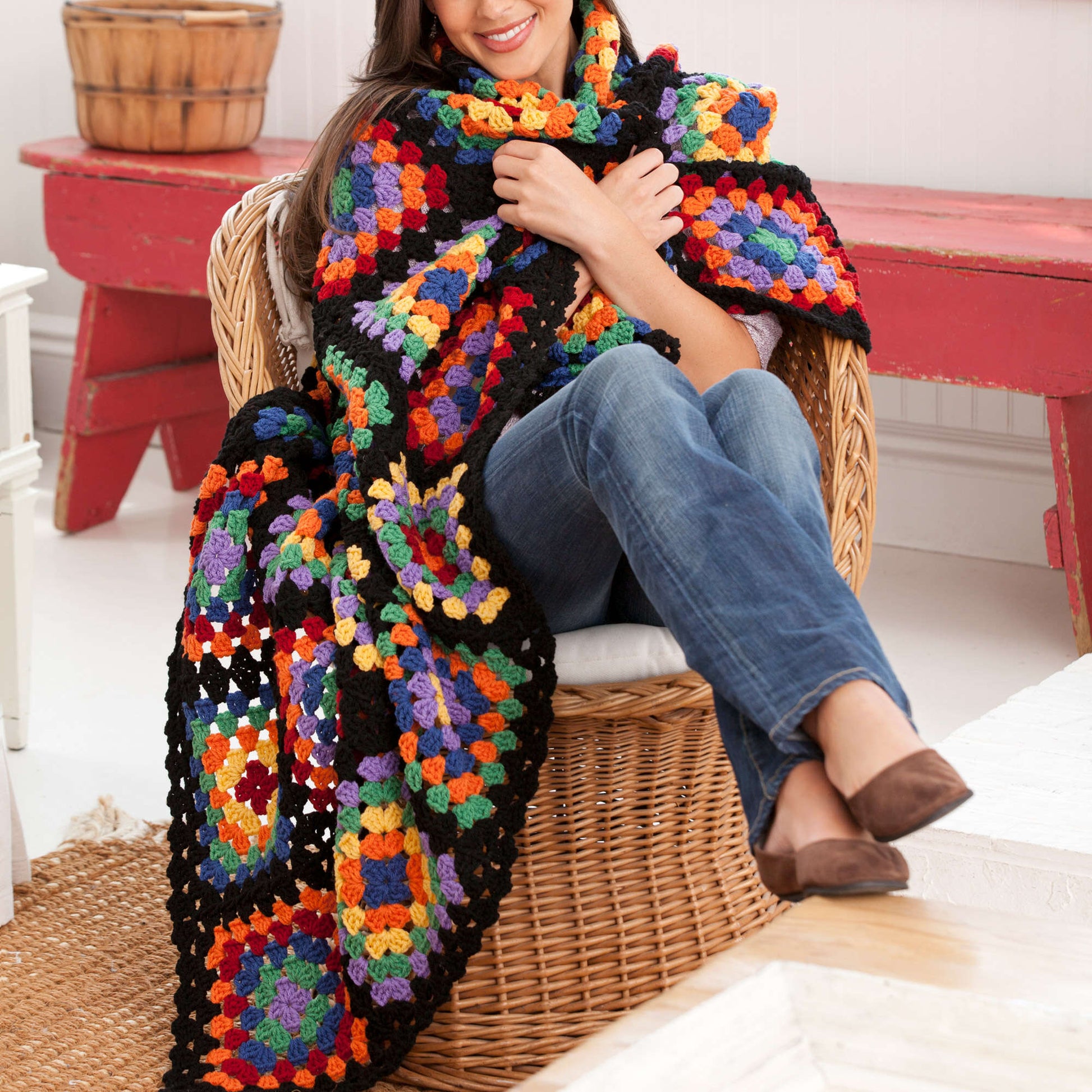 Free Red Heart Traditional Granny Throw Crochet Pattern