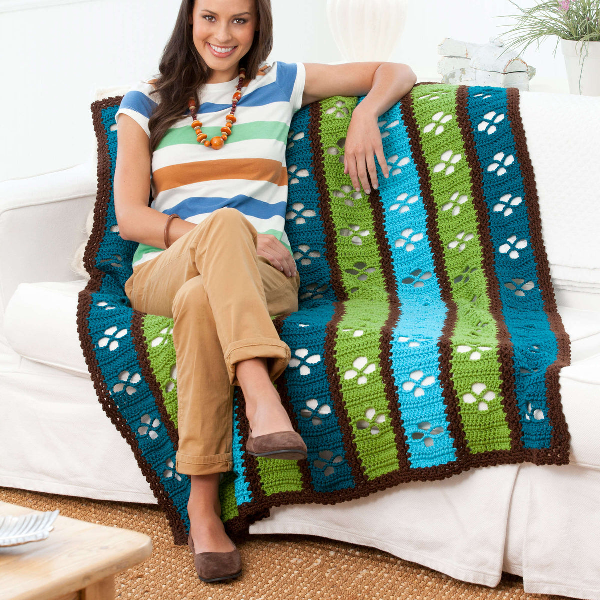 Crochet Throw made in Red Heart Soft Yarn