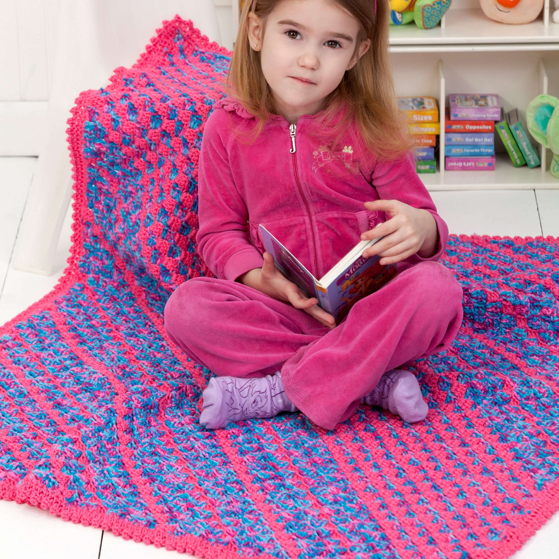 Free Red Heart Daydreamer Diagonal Crochet Blanket Pattern