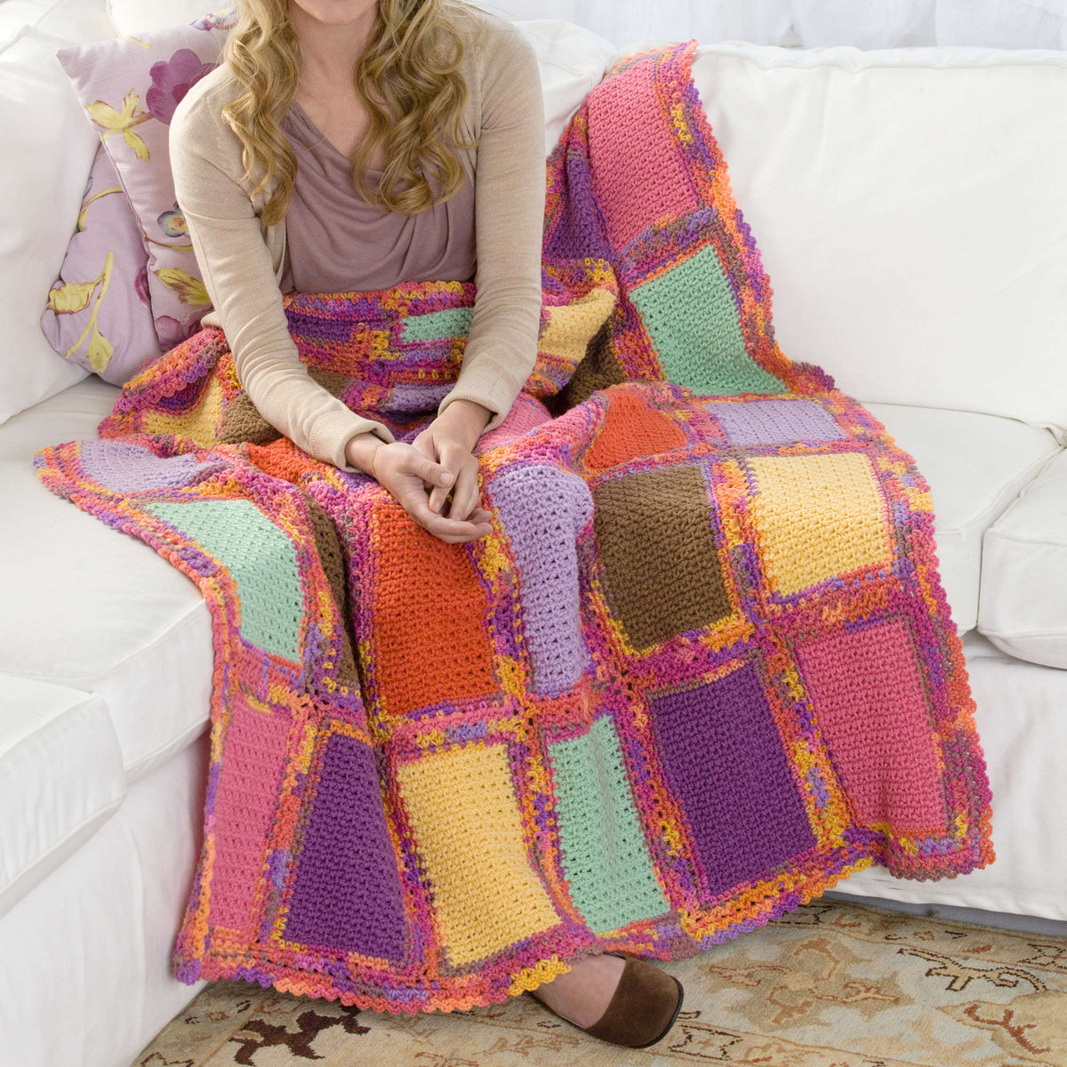 Crochet Throw made in Red Heart Super Saver Yarn