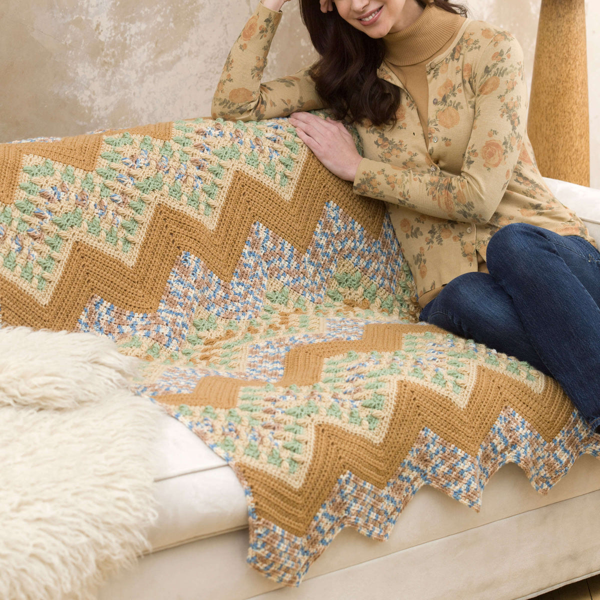 Crochet Throw made in Red Heart Super Saver Yarn