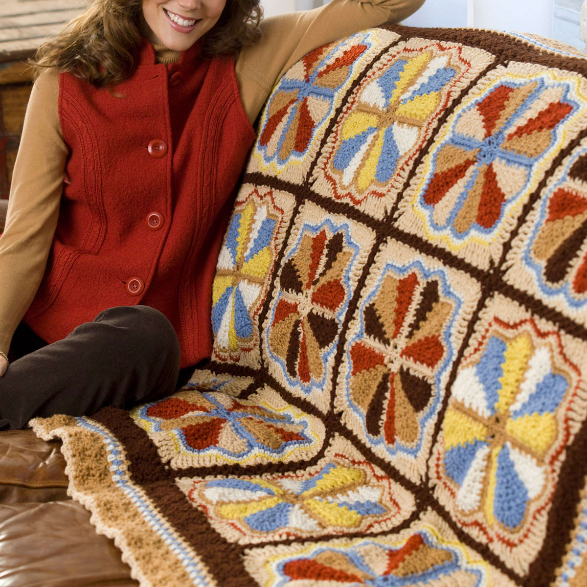 Crochet Throw made in Red Heart Super Saver Yarn