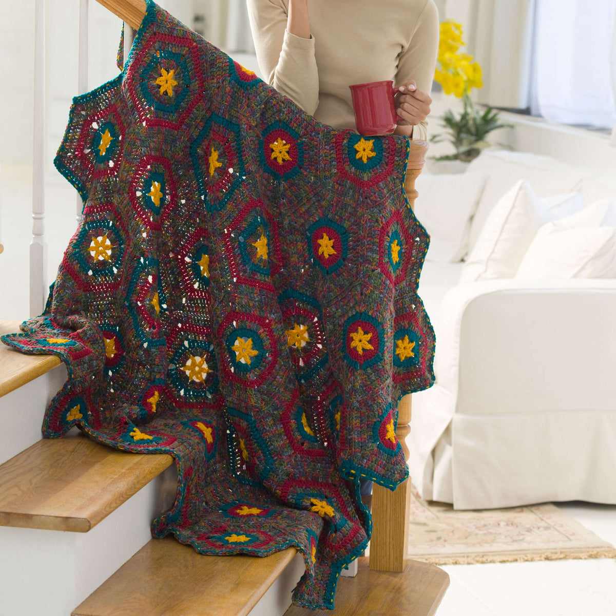 Crochet Throw made in Red Heart Super Saver Yarn