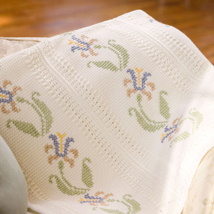 Red Heart Crochet Elegant Floral Throw Crochet Throw made in Red Heart Super Saver Yarn