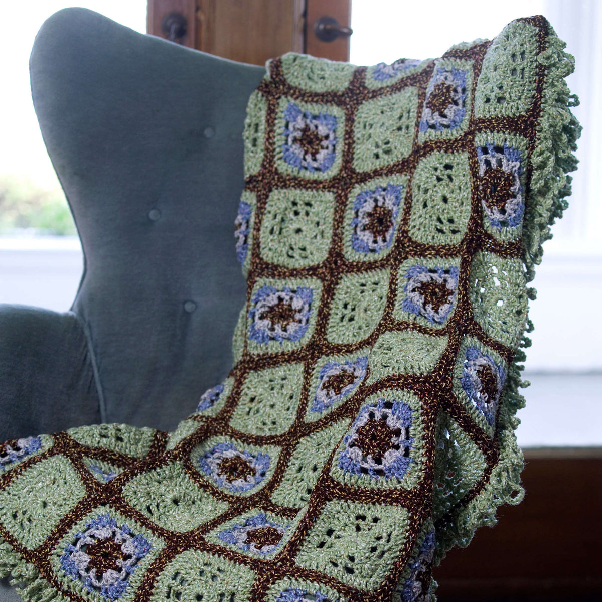 Crochet Throw made in Red Heart Fiesta Yarn