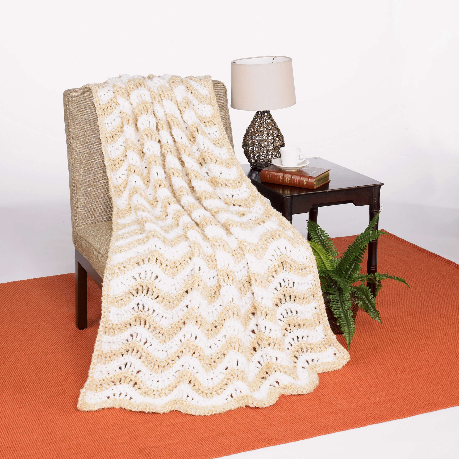 Free Red Heart Crochet Crested Wave Afghan Pattern