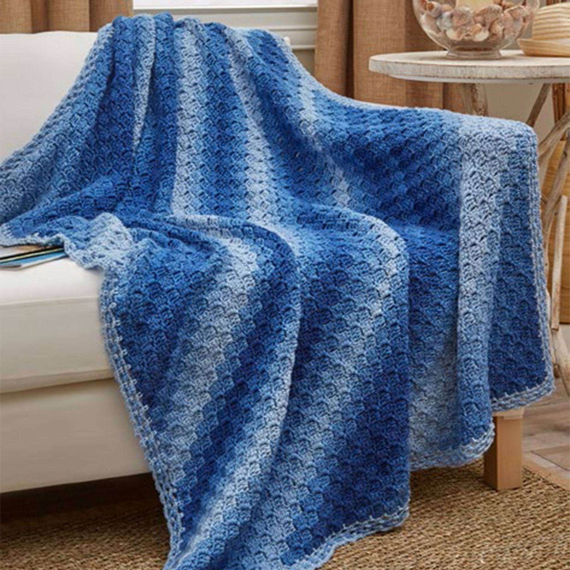 Free Red Heart Corner-to-Corner Ombre Throw Crochet Pattern