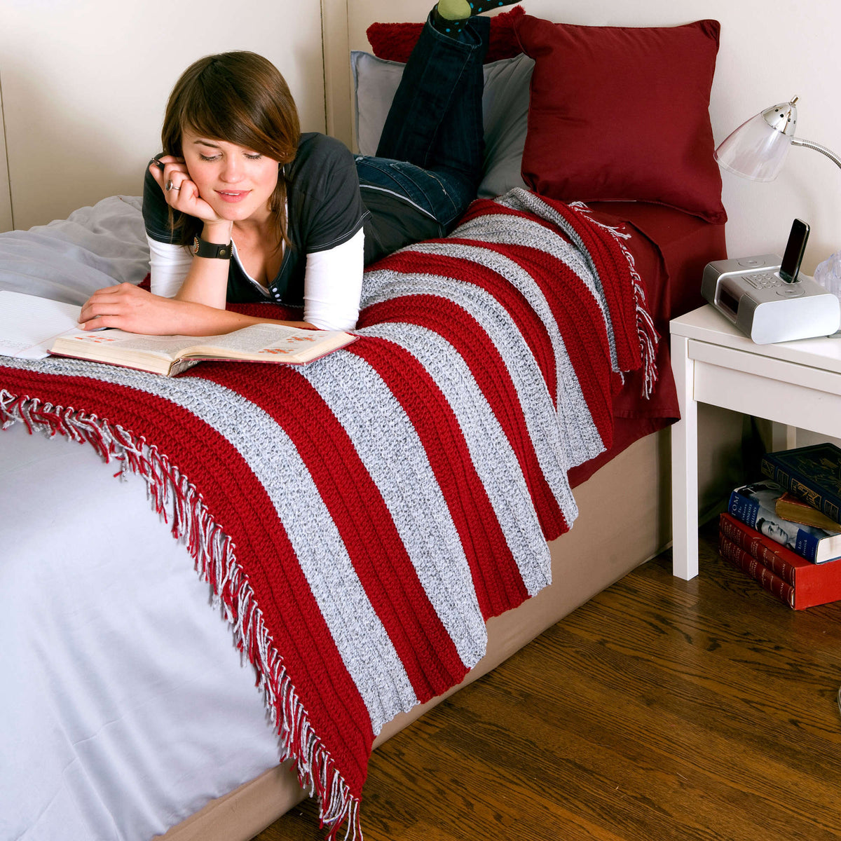 Crochet Throw made in Red Heart Fiesta Yarn