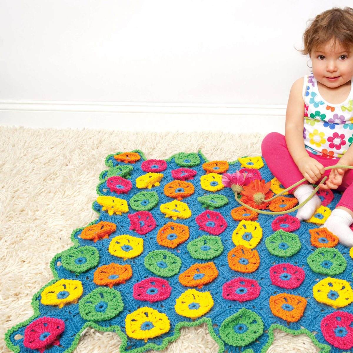 Crochet Blanket made in Red Heart Sport Yarn