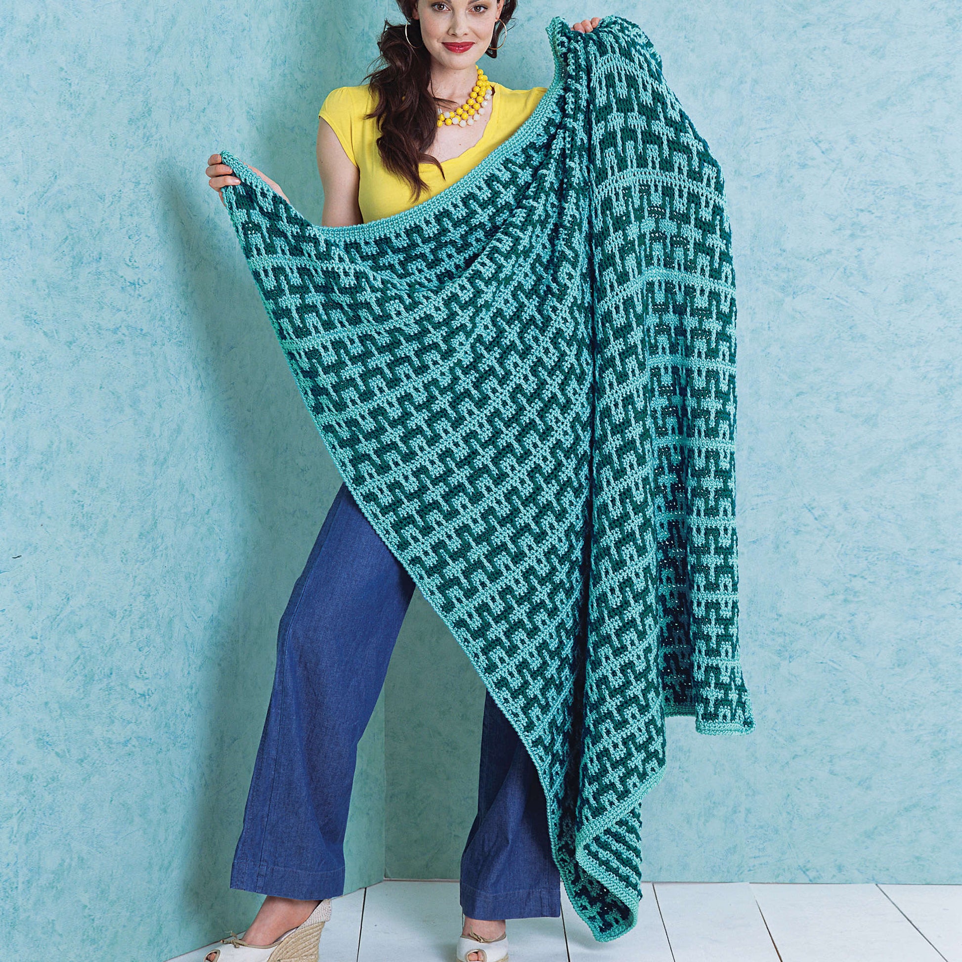 Free Red Heart Beach Crochet Blanket Pattern