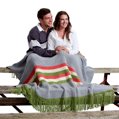 Red Heart Team Colors Crochet Blanket Single Size