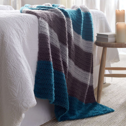 Red Heart Crochet Hygge Stripe Throw Single Size