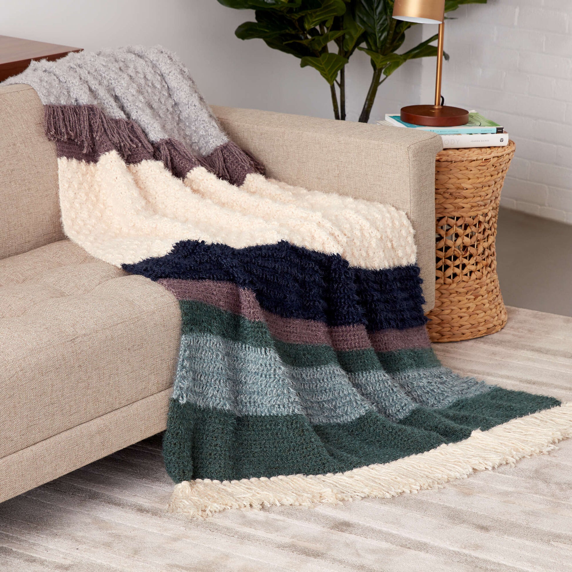 Free Red Heart Cuddle Up Crochet Blanket Pattern