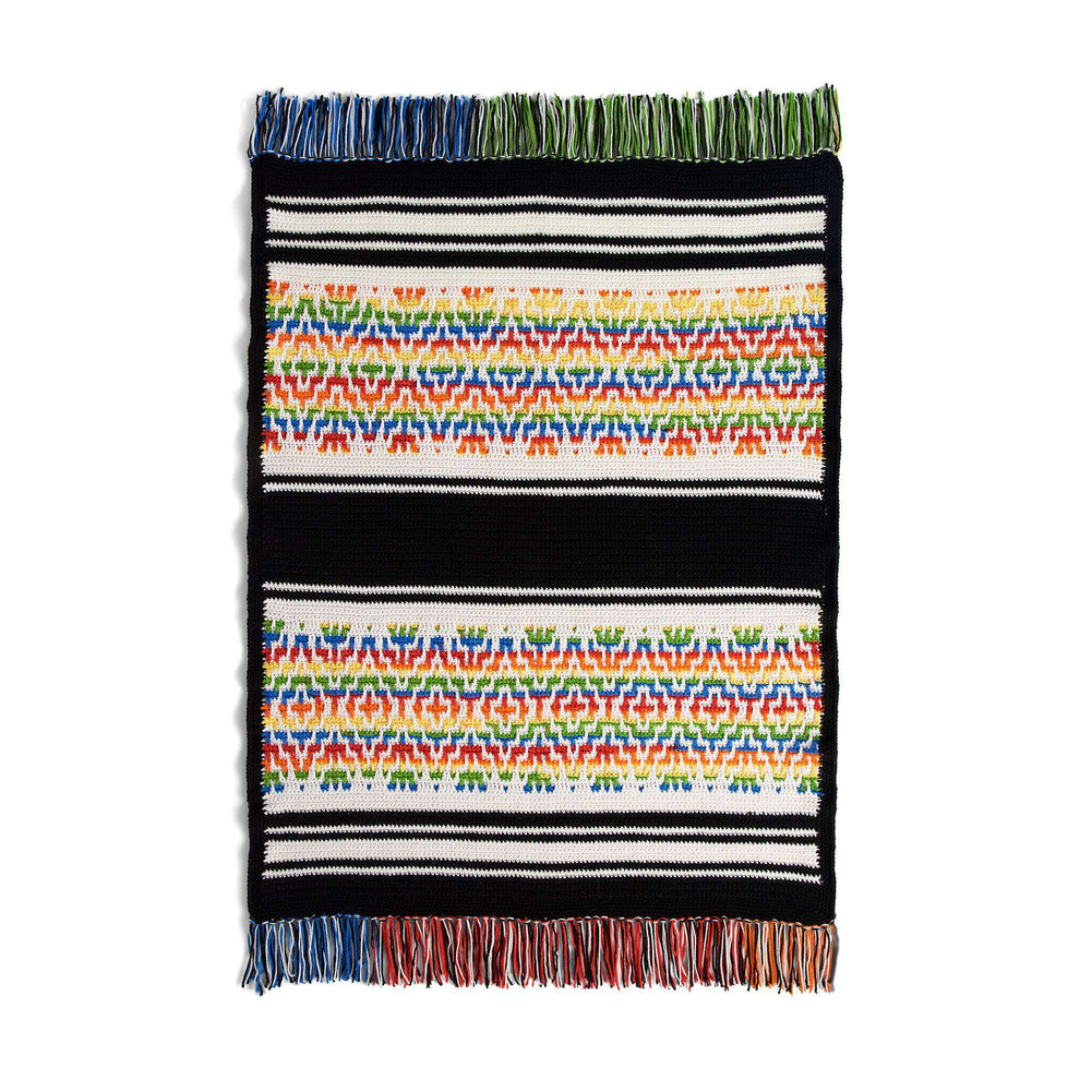 Red Heart Nordic Stripes Crochet Blanket Yarnspirations