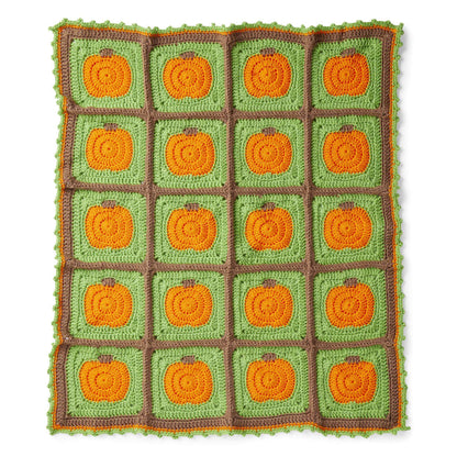 Red Heart Crochet Pumpkin Patch Blanket Single Size