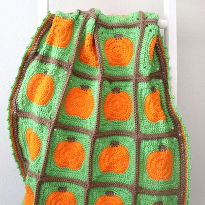 Red Heart Crochet Pumpkin Patch Blanket Single Size