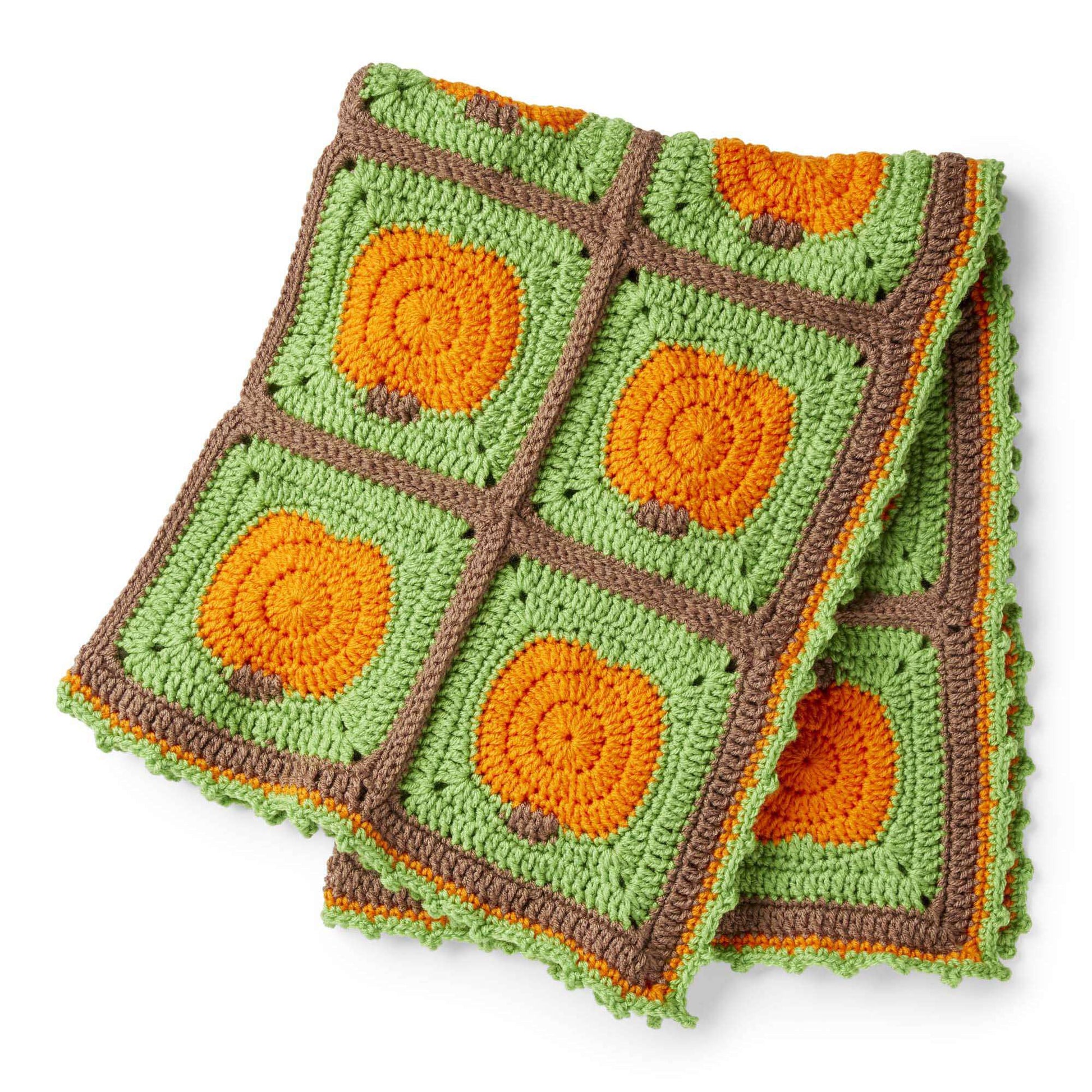 Free Red Heart Crochet Pumpkin Patch Blanket Pattern