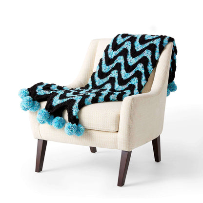 Red Heart Water Park Waves Crochet Blanket Single Size