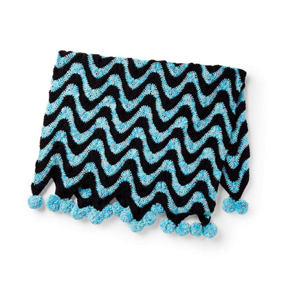 Red Heart Water Park Waves Crochet Blanket Single Size