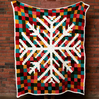 Red Heart Digital Snowflake C2C Crochet Blanket Single Size