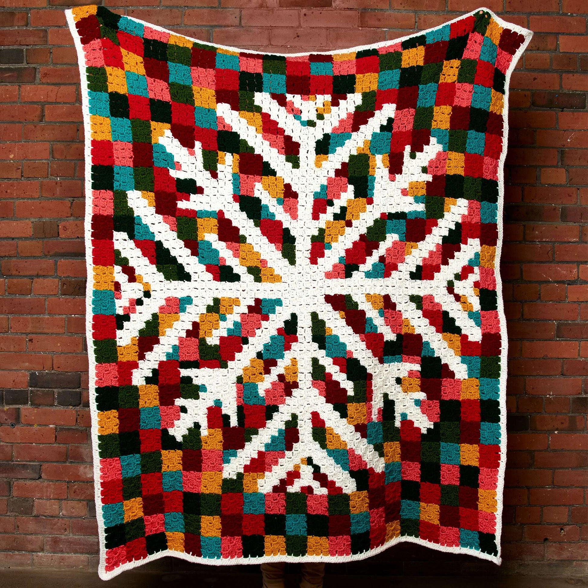 Free Red Heart Digital Snowflake C2C Crochet Blanket Pattern