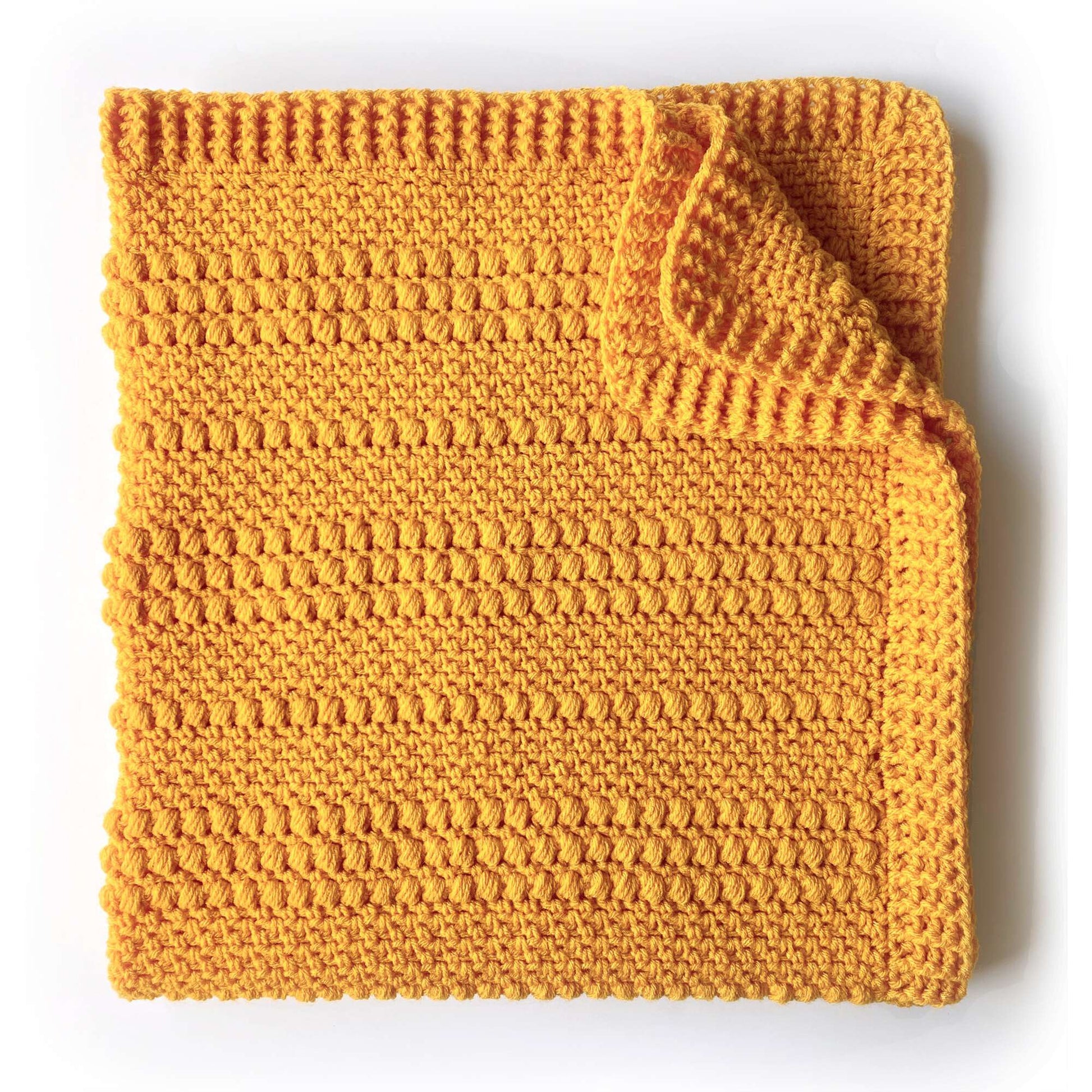 Free Red Heart Gold Puffs Crochet Baby Blanket Pattern