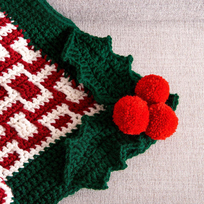 Red Heart Holly Jolly Mosaic Crochet Holiday Blanket Version 1