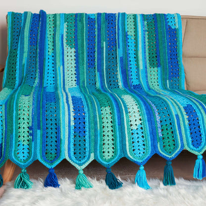 Red Heart Go Panels Go Crochet Blanket Peacock