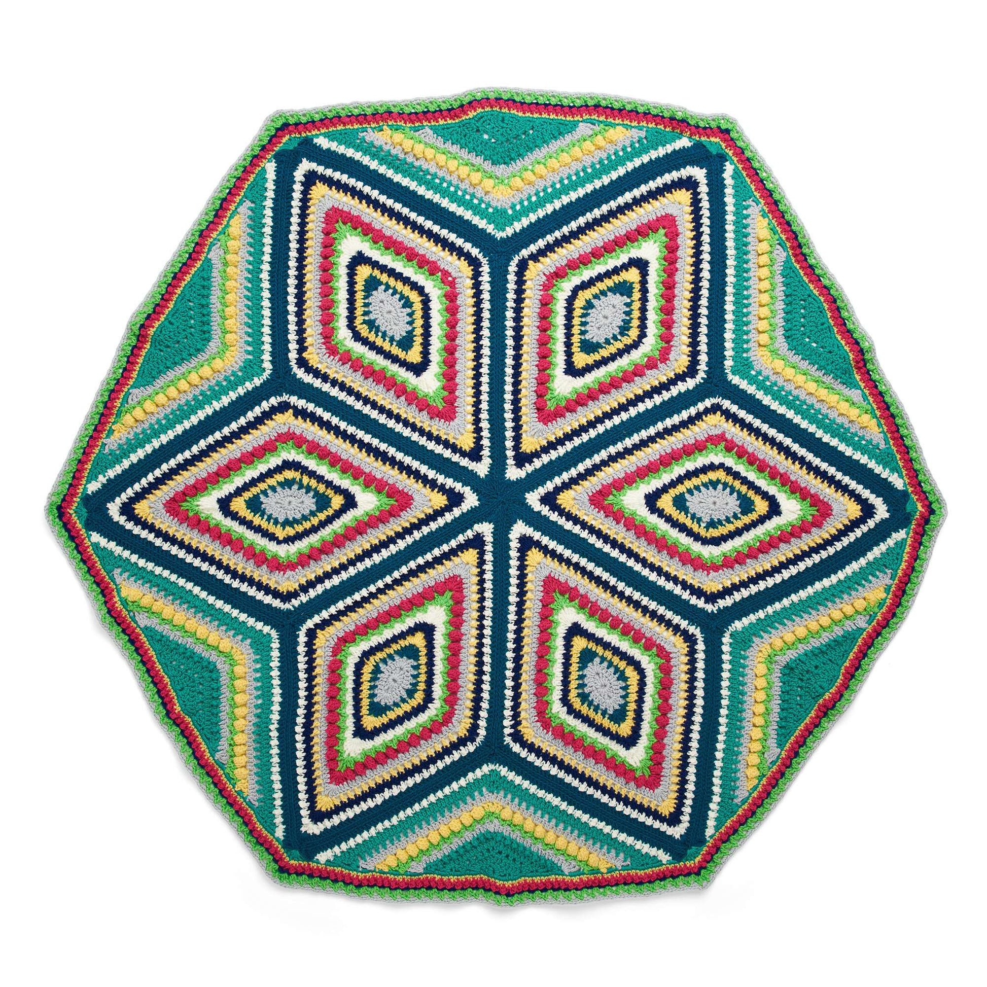Free Red Heart Study Of Geometry Afghan Crochet Pattern