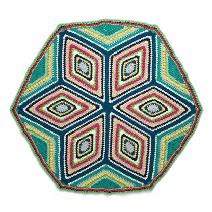 Red Heart Study Of Geometry Afghan Crochet Single Size