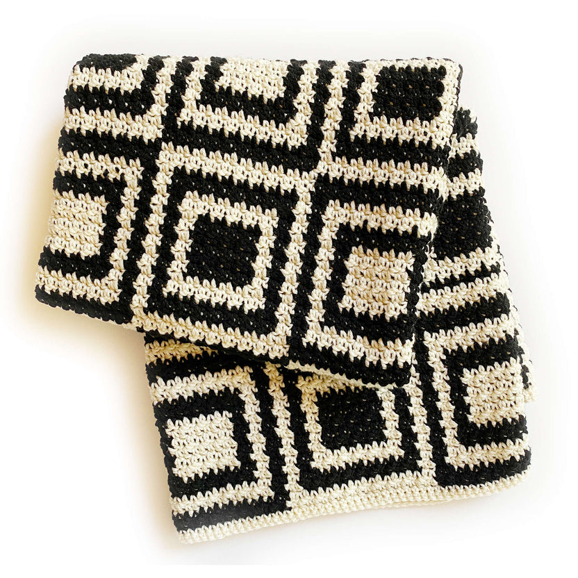 Free Red Heart Griddle Stitch Inverse Squares Crochet Blanket Pattern ...