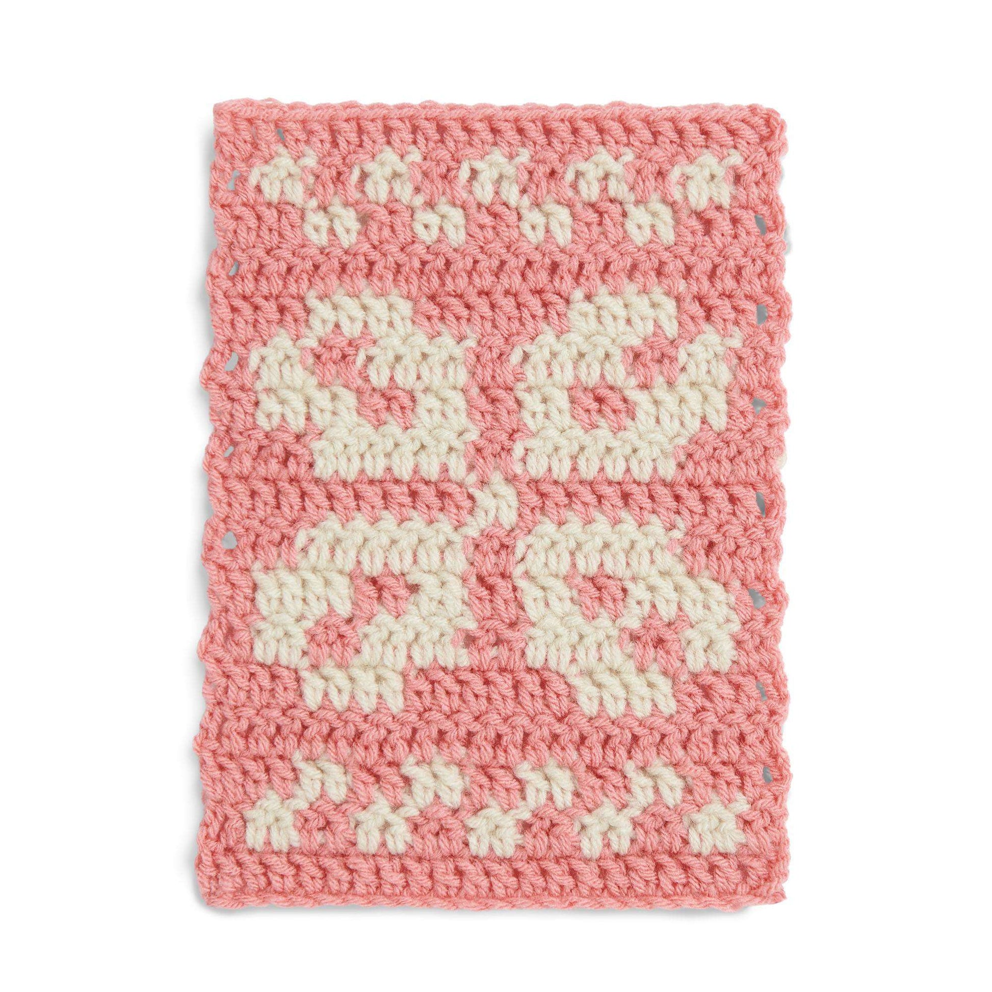 Free Red Heart Intarsia Flower Crochet Block Pattern
