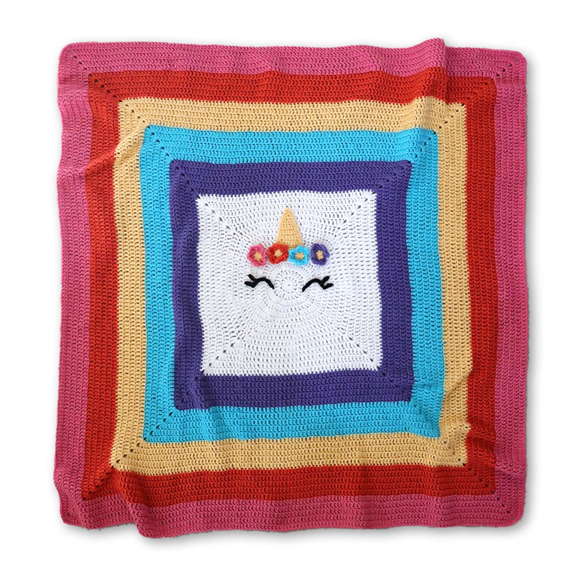 Red Heart Crochet Unicorn Blanket Single Size