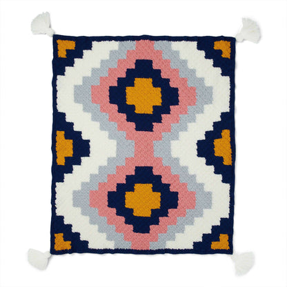 Red Heart Diamond Angles Crochet Blanket Single Size