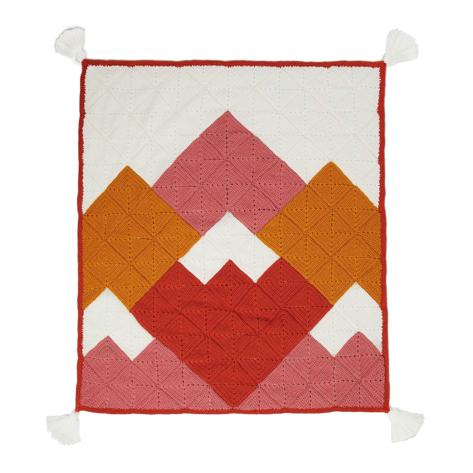 Free Red Heart Mountain Range Crochet Quilt Pattern