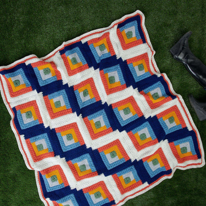 Red Heart Cabin In the Woods Crochet Blanket Single Size