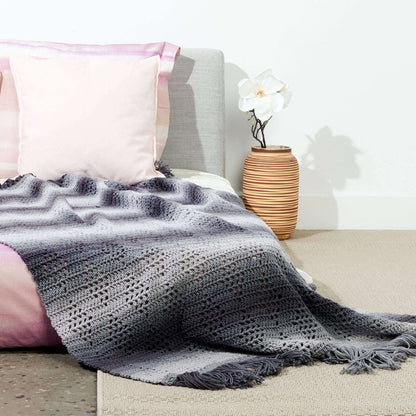 Red Heart Nested Diamond Crochet Blanket Single Size